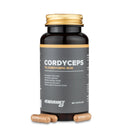 4Endurance Pro Cordyceps - 60 capsules, black bottle with gold cap and label showing stamina and energy benefits.