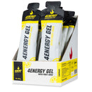 4Energy 4Energy Gel Box - 18 x 66 g lemon flavor, box of black and yellow gel packets with lemon illustration on white background.