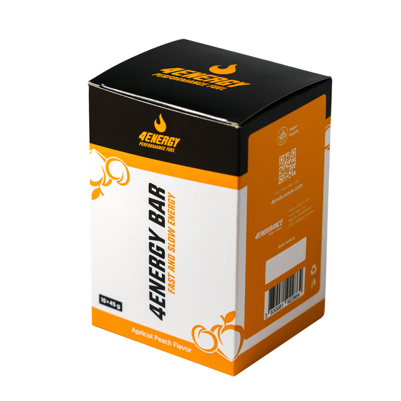 Box of 4Energy Bars – Natural energy bars with fast and slow-release carbs, ideal for endurance athletes.