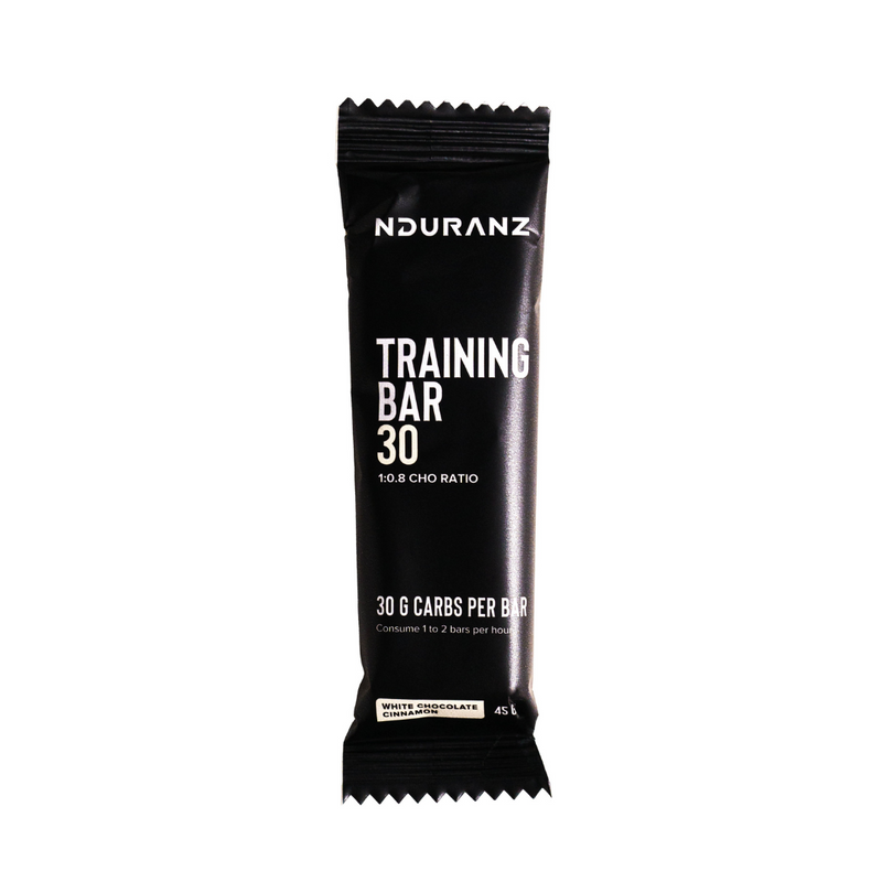 Training Bar by Nduranz – high-performance energy bar with 30g of carbohydrates, offering fast and slow-release energy, perfect for endurance athletes.