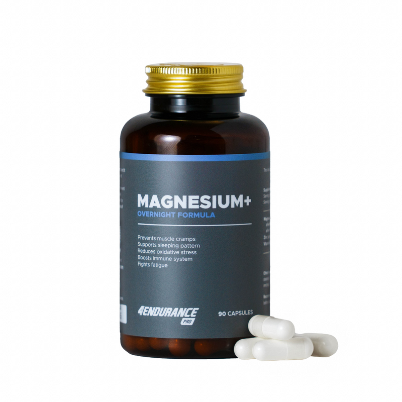 Magnezij+ 4Endurance Pro supports sleep, recovery, strength, and the nervous system for better performance.