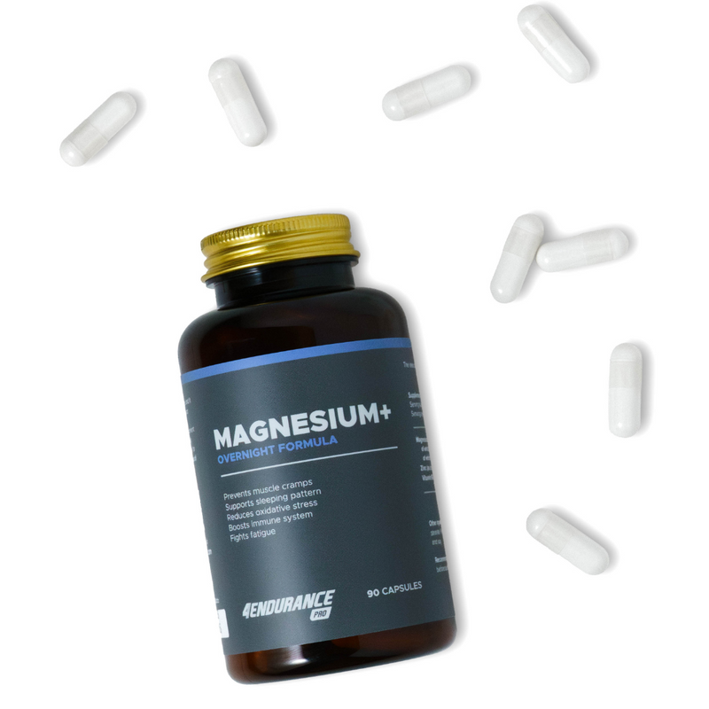 Magnezij+ 4Endurance Pro supports sleep, recovery, strength, and the nervous system for better performance.