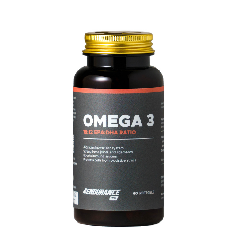 Omega-3 by 4Endurance Pro – high-quality fish oil supplement with 2000 mg of Omega-3 fatty acids, including EPA, DHA, and vitamin E, for cardiovascular health, brain function, and cell protection.