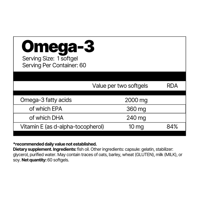 Omega-3 by 4Endurance Pro – high-quality fish oil supplement with 2000 mg of Omega-3 fatty acids, including EPA, DHA, and vitamin E, for cardiovascular health, brain function, and cell protection.