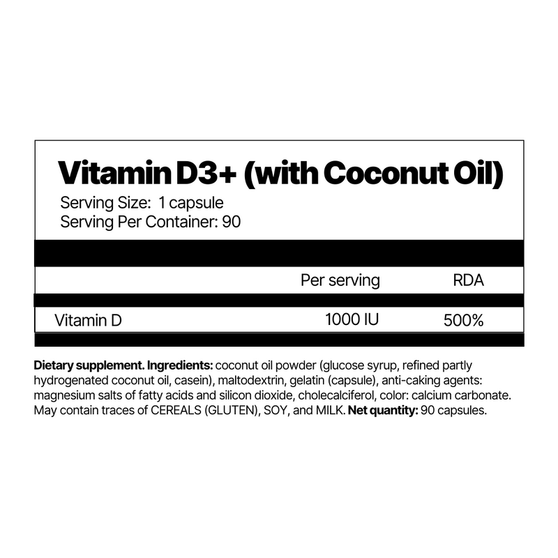 Vitamin D3+ (with Coconut Oil)