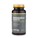 4Endurance Pro Rhodiola Complex - 60 capsules bottle with golden cap, green label stripe, black and gold design on white background.