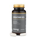 4Endurance Pro Creatine HCL - 60 capsules, dark brown bottle with gold cap, label showing key benefits, white background.