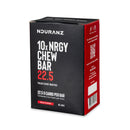 Nduranz Nrgy Chew Bar 22.5 Box - 10 x 30 g cola flavor, black and green box angled on white background showing front and side.