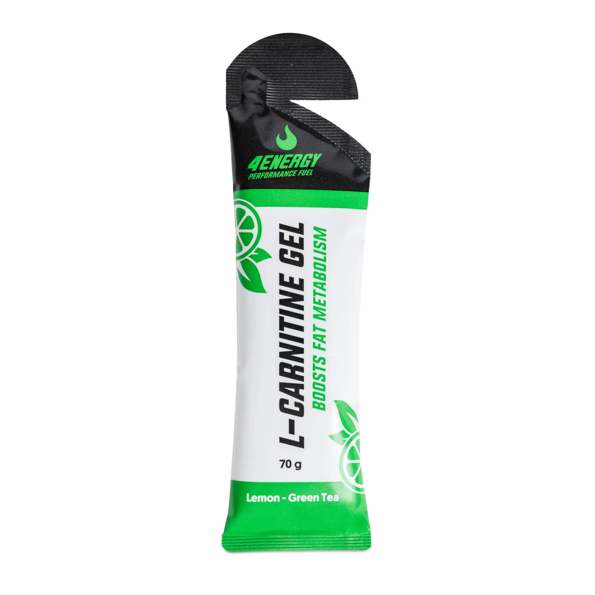 Energy Gel with L-Carnitine. 10 x 60 ml. 22 grams of CHO per gel. Added L-carnitine and natural stimulants. Flavour Lemon-Green Tea. Energy Gel with L-Carnitine. 10 x 60 ml. 22 grams of CHO per gel. Added L-carnitine and natural stimulants. Flavour Lemon-Green Tea.