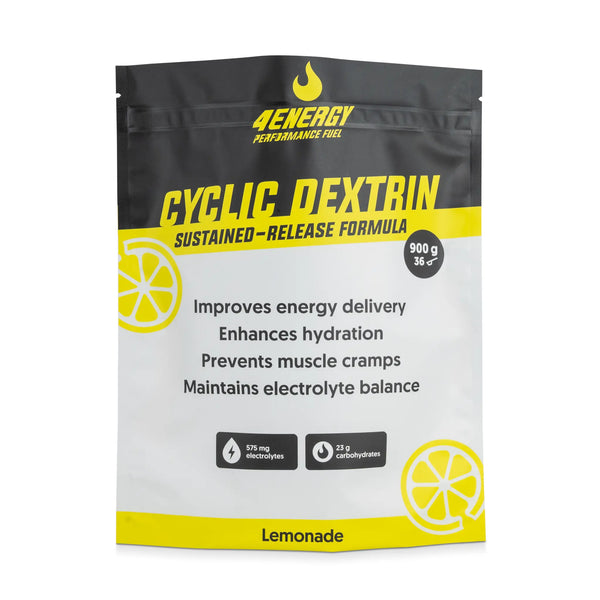 4Energy Cyclic Dextrin package with lemonade flavor on a white background
