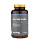 4Endurance Pro Magnesium+ - 90 capsules pack, brown bottle with gold cap and black-blue label showing capsules inside.