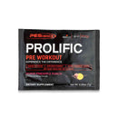 PES Single serving prolific - 7 g guava and pineapple punch flavor, black PROLIFIC pre-workout packet with guava and pineapple illustration.