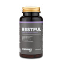 4Endurance Pro Restful - 60 capsules sleep formula, dark brown bottle with gold cap and purple-gray label on white background.