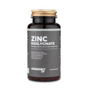 4Endurance Pro Zinc Chelate (bisglycinate) - 60 capsules, brown bottle with gold cap and gray label, white background.