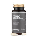 4Endurance Pro Zinc Chelate (bisglycinate) - 60 capsules, brown bottle with gold cap and gray label, white background.